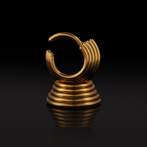 Кольцо-кликер 5 колец Gold 1.2 мм (16 G) фото 3
